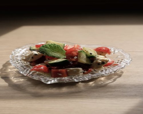Fresh tomatoes, cucumbers and feta cheese from a Greek farmer's market